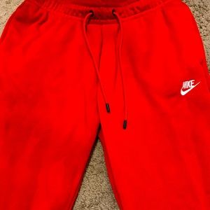 NIKE RED FLEECE PANTS